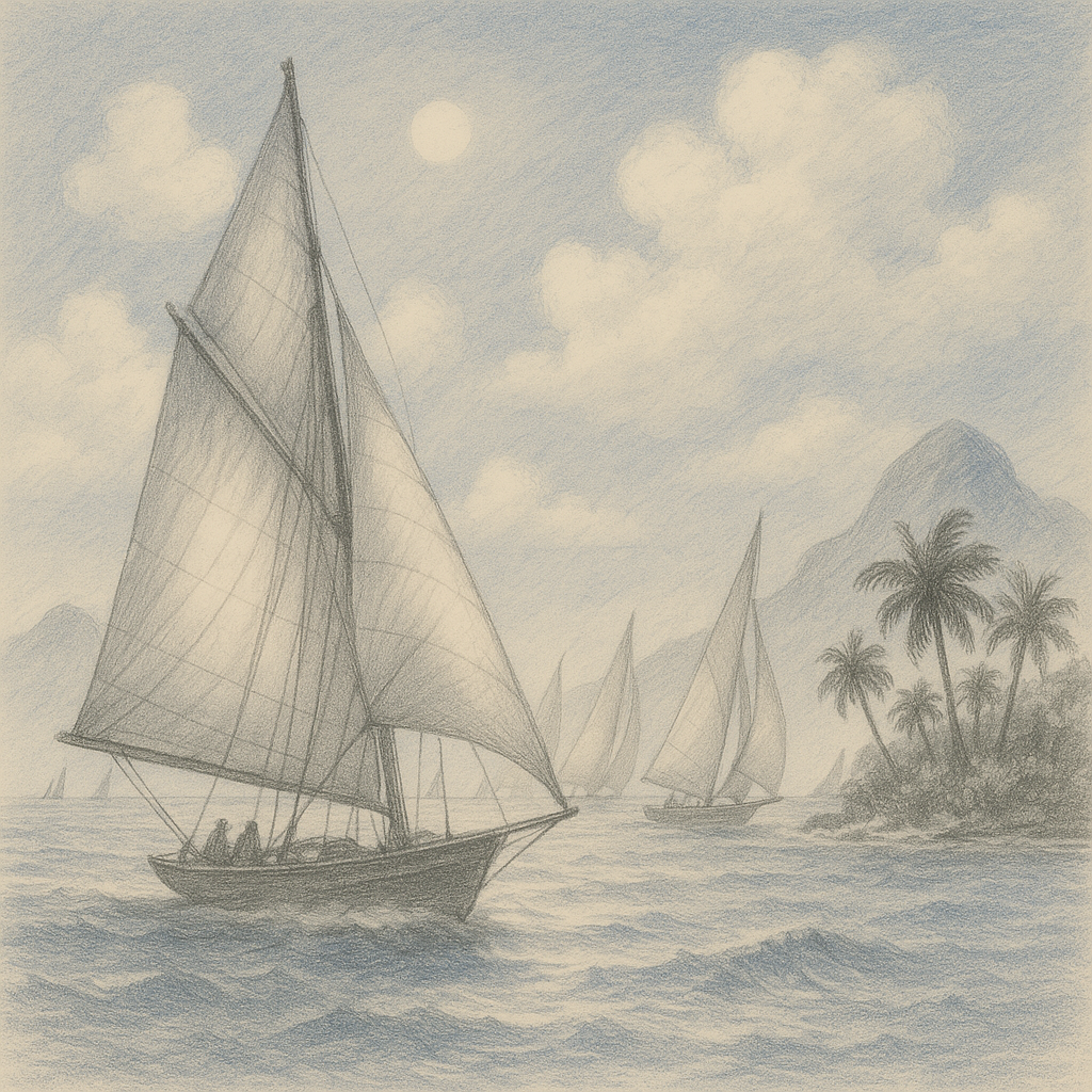 Tropical sailing scene